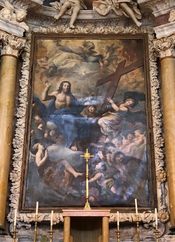 Rocchette, Chiesa del SS. Salvatore, tela raffigurante il Salvatore in gloria [Foto: GoTellGo, CC BY NC ND]