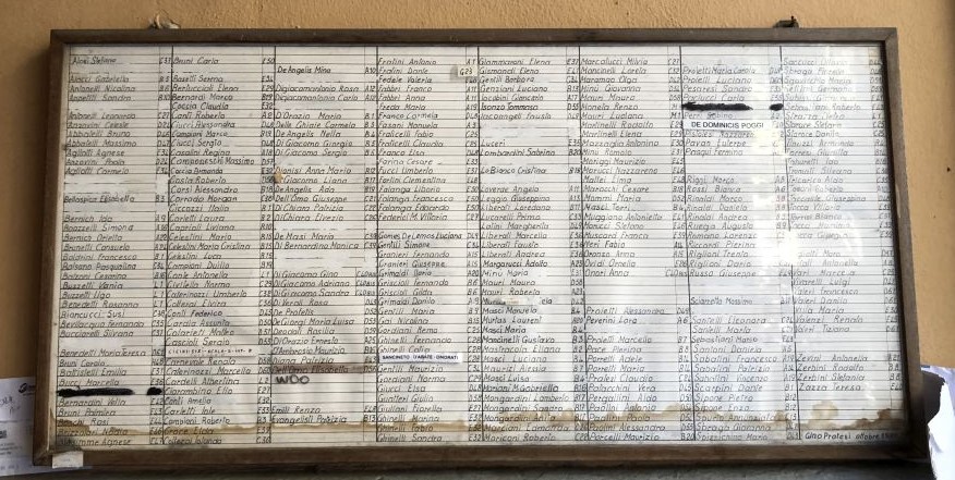Tabella storica con i nomi dei condomini [Foto: Associazione Culturale GoTellGo, CC BY SA]