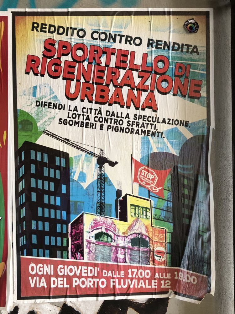 Manifesto dello sportello di rigenerazione urbano a Ostiense [Foto: Associazione Culturale GoTellGo, CC Y SA]