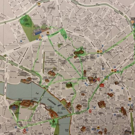 Mappa di Tolosa con il percorso della passeggiata [Foto: Associazione culturale GoTellGo, CC BY NC ND]