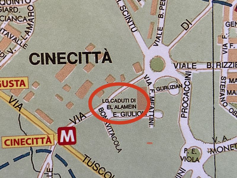 Largo Caduti di El Alamein, in Carta di 'Roma e il raccordo anulare', Edizioni cartografiche Lozzi
