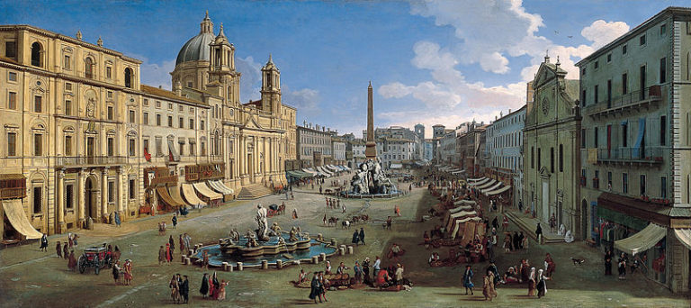 Gaspar van Wittel, Veduta di Piazza Navona, 1699 [Fonte: Wikipedia Commons, PD]