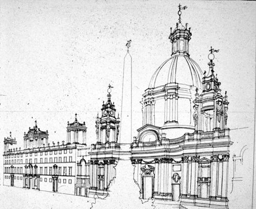 Carlo Ranzi, ricostruzione del progetto di Borromini per la chiesa di Sant’Agnese in Agone, 1967 Carlo Ranzi, ricostruzione del progetto di Borromini per la chiesa di Sant’Agnese in Agone, 1967