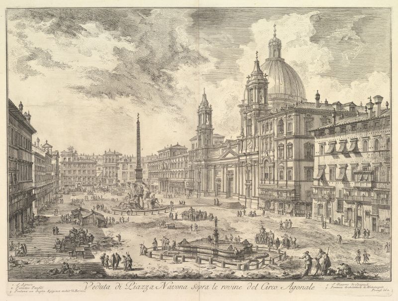 New York, Metropolitan Museum, Giovan Battista Piranesi, Veduta di piazza Navona, 1761-1778