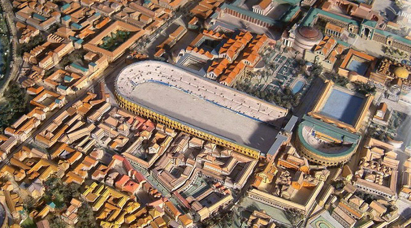 Lo Stadio di Domiziano nel plastico realizzato da Italo Gismondi nel 1933-1955