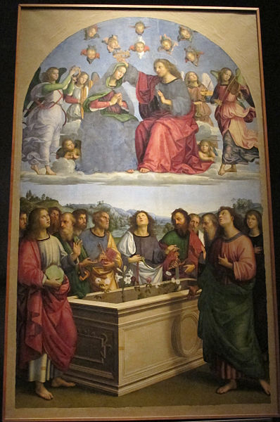 Raffaello, Pala Oddi, Roma, Pinacoteca Vaticana, olio si tavola trasportato su tela, 1502.1503 [Fonte: https://it.m.wikipedia.org/wiki/File:Raffaello,_pala_oddi,_1502-1503.jpg]
