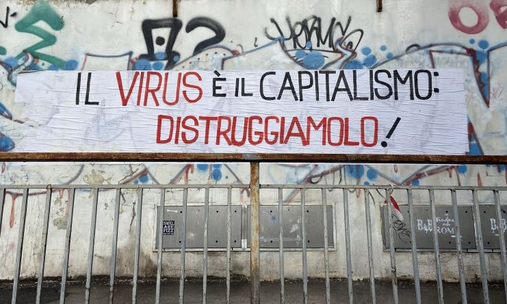 Il virus è il capitalismo: distruggiamolo!, Roma 2021 [Foto: Maria Teresa Natale, CC BY NC SA]
