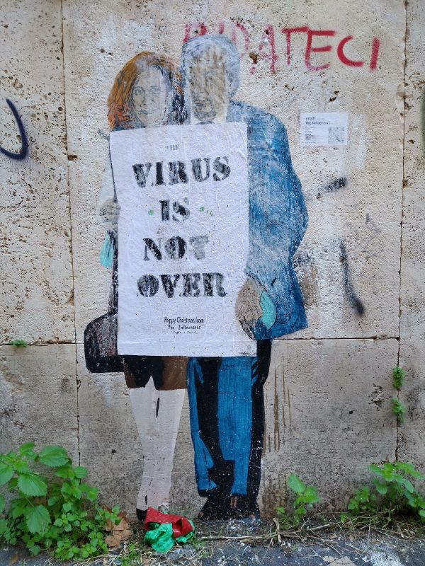 Tvboy, The virus is not over, Roma 2020 [cortesia Gabriela Haebich, CC BY NC SA]