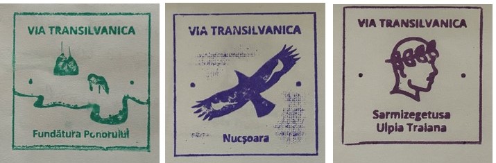 Selezione di timbri della Via Transilvanica [Foto: Maria Teresa Natale, CC BY-NC-SA]