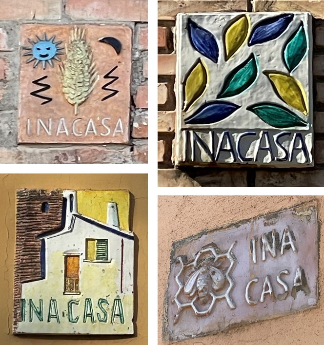 Maioliche decorate nel quartiere INA CASA Torre Spaccata [Foto: Maria Teresa Natale, CC BY NC SA]