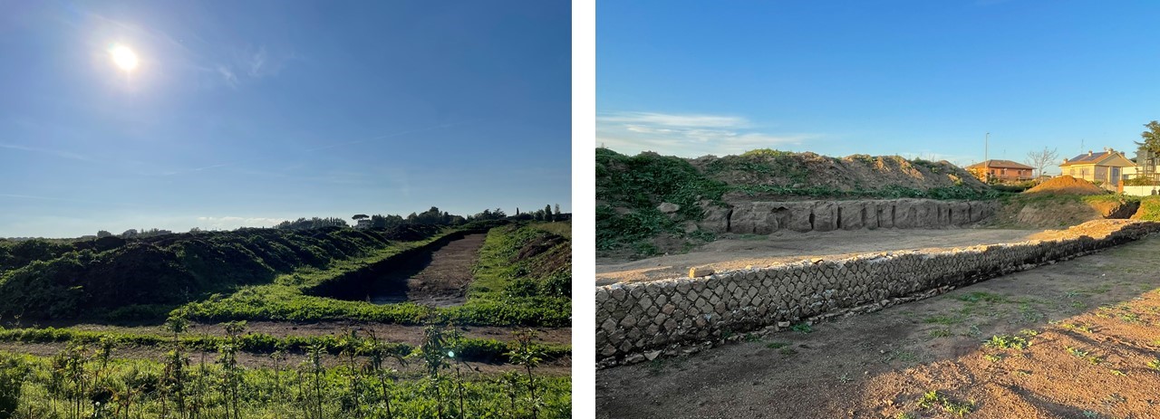 Tratto di campagna romana con resti archeologici [Foto: Maria Teresa Natale, CC BY NC SA]